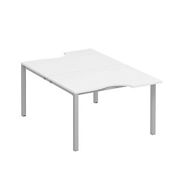 Рабочая станция со столами на металлокаркасе КФ (2х120) Комфорт КФ К.С1 1148 БП белый премиум / серый - Фото предпросмотра
