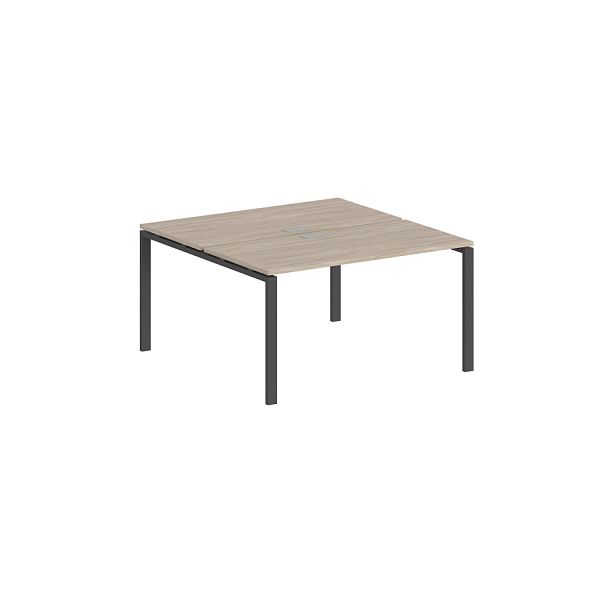 Рабочая станция Sigma 1600х1438х750 / профиль: 60х30 антрацит; столешница:  дуб светлый - Вид 1