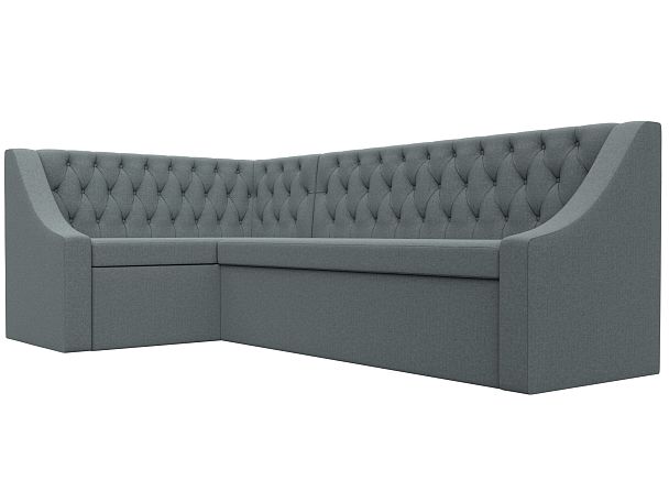 Диван кухонный угловой Мерлин левый угол Рогожка серый - Вид 3