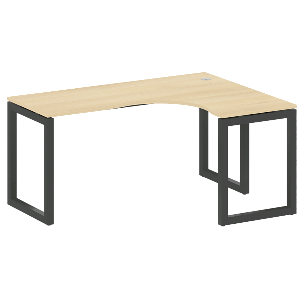 Metal System Quattro Стол криволинейный правый на О-образном м/к 50БО.СА-4 (R) Акация/Антрацит металл 1600*1200*750 - Вид 1