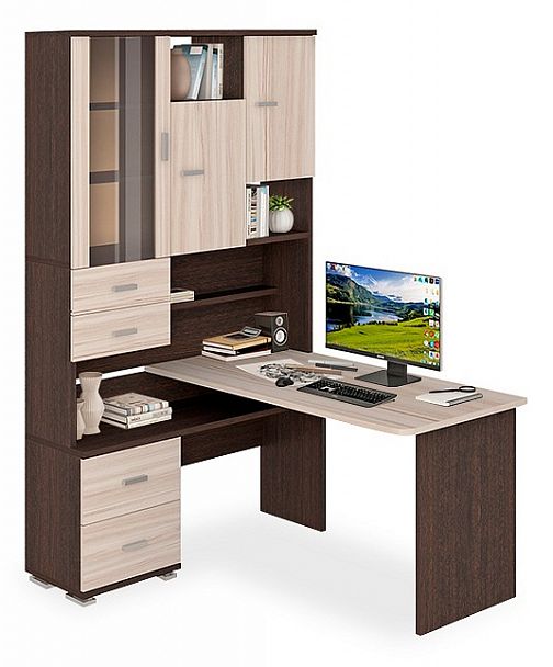 Стол компьютерный Домино СР-620/140 Венге/Карамель левый - Вид 1