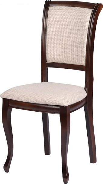 Стул деревянный с мягким сиденьем Арктос Темный орех/Кремовая рогожка - Вид 1