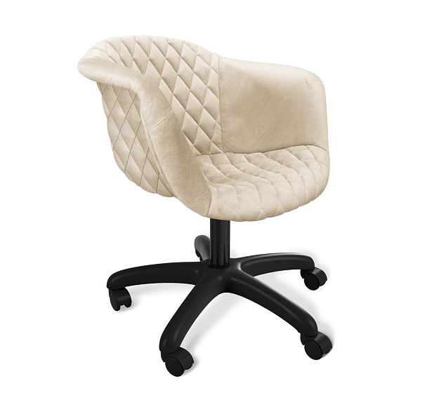 Стул подъемно-поворотный Sheffilton SHT-ST31-C4/S120P кремовый/черный муар - Вид 2