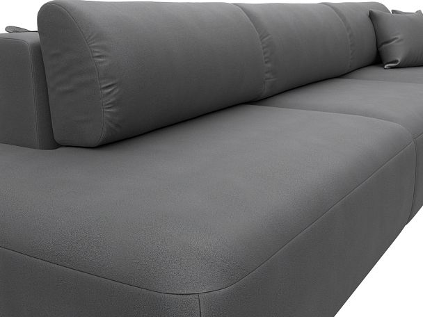Диван угловой Лига-036 НПБ Модерн Лонг правый угол Искусственная замша серый - Вид 4