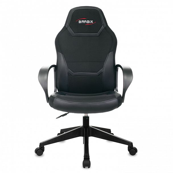 Кресло компьютерное BRABIX "Alpha GM-018", ткань/экокожа, черное, 532636, GM-018_532636 - Вид 5