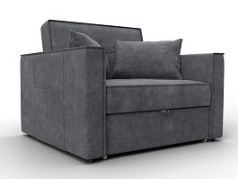 Кресло-кровать Лига-104 (80) Велюр серый - Фото предпросмотра