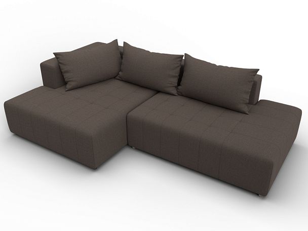 Диван угловой Лига-103 НПБ угол левый Рогожка коричневый - Вид 6