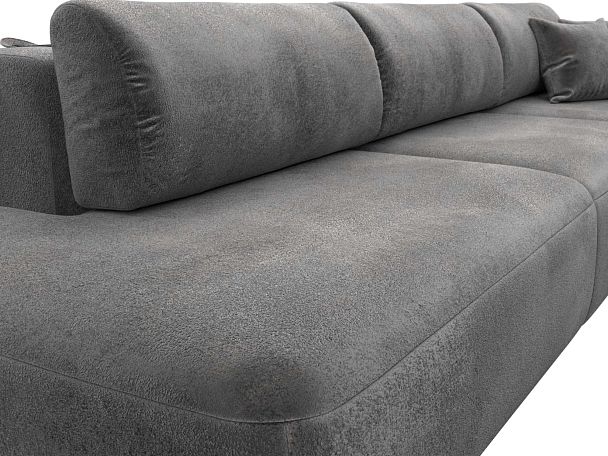 Диван прямой Лига-036 НПБ Модерн Лонг подлокотник справа Велюр серый - Вид 4