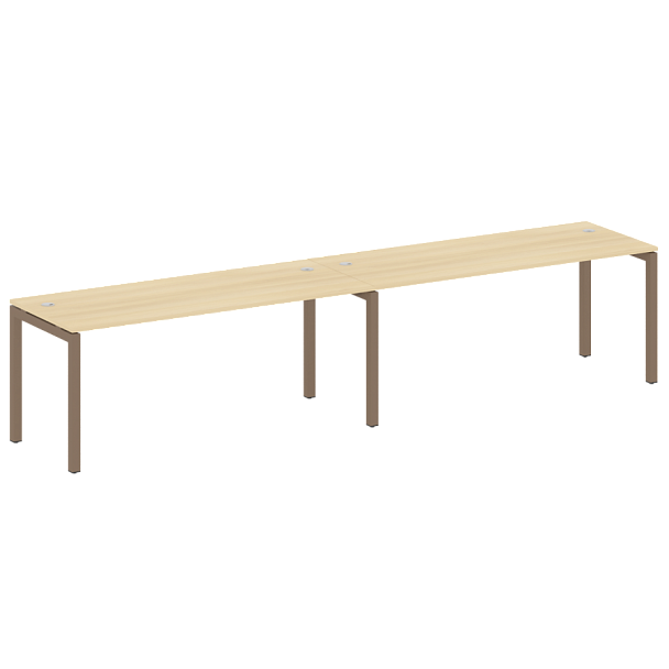 Metal System Quattro Р. ст. на 2 раб. места на П-образном м/к 50БП.СМ-2.5 Акация/Мокко металл 3600*720*750 - Вид 1