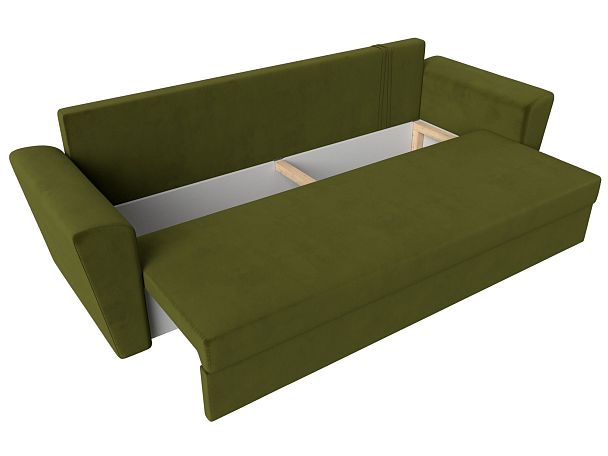 Диван прямой Амстердам Лайт (полностью микровельвет зеленый) - Вид 7