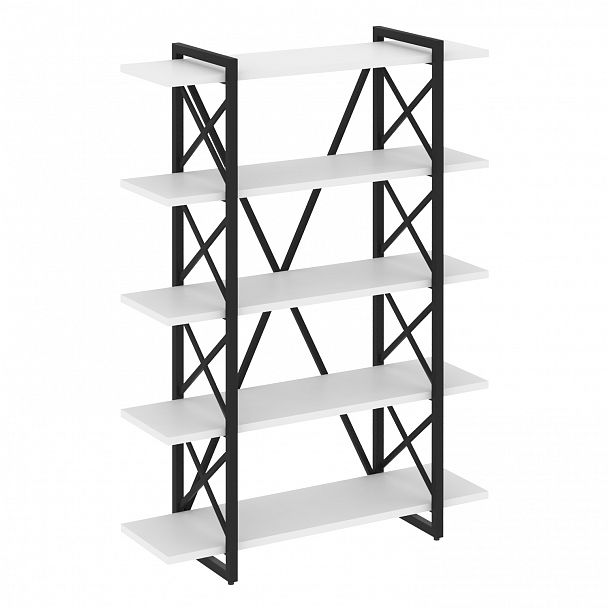 Стеллаж на опорах "Loft" VR.L-MST.O-5.8V белый бриллиант/черный - Вид 1