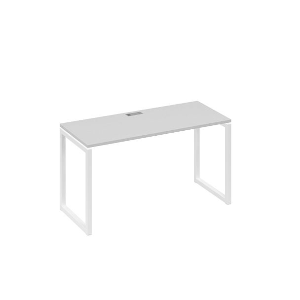 Стол письменный на металлокаркасе QUATTRO A4 А4 Б4 004 БП серый / металлокаркас белый - Вид 1