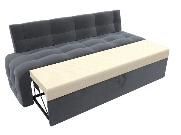 Диван кухонный прямой Люксор Велюр серый - Вид 6