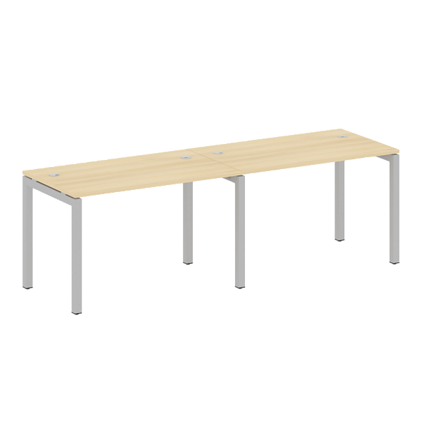 Metal System Quattro Р. ст. на 2 раб. места на П-образном м/к 50БП.СМ-2.2 Акация/Серый металл 2400*720*750 - Вид 1