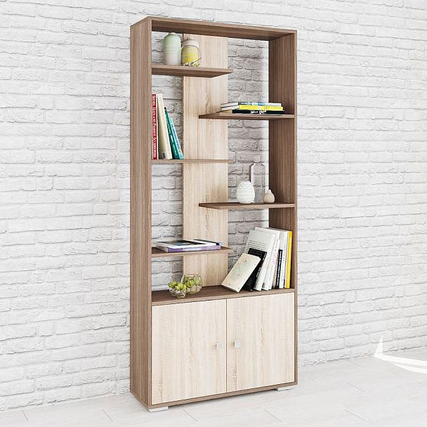 Стеллаж Ромео-4 (800*1800*250) ясень шимо/дуб сонома - Вид 1