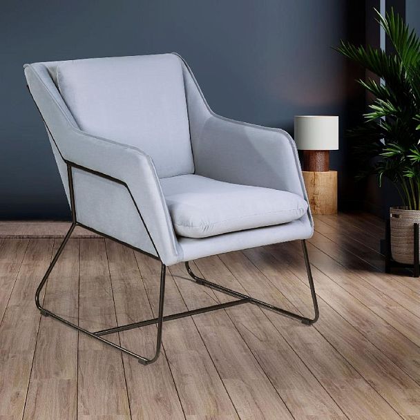 Кресло Alex, бархат светло-серый 26 - Вид 6