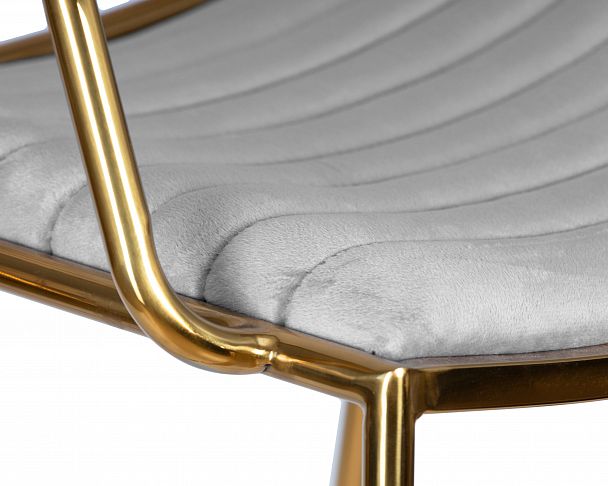 Стул барный DOBRIN MILLER GOLD (светло-серый велюр (135-37)) - Вид 7