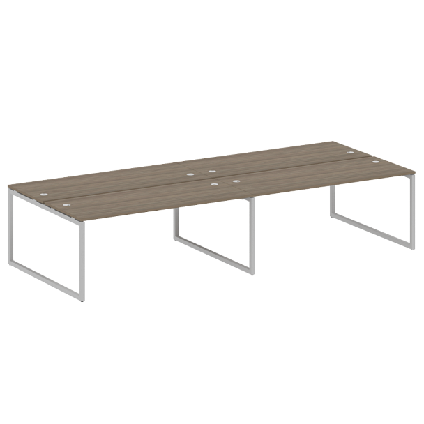 Metal System Quattro Р. ст. на 4 раб. места на О-образном м/к 40БО.СМ-4.5 Вяз/Серый металл 3600*1475*750 - Вид 1