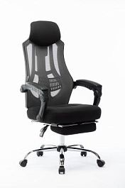 Кресло офисное / 007 NEW / full black черный пластик / черная ткань / черная сетка - Фото предпросмотра