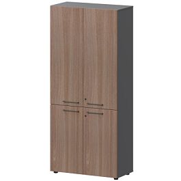 Шкаф высокий закрытый СМШ58.28F.38V(Ч) Темный шимо/Графит 792x380x1990 Кортез - Фото предпросмотра