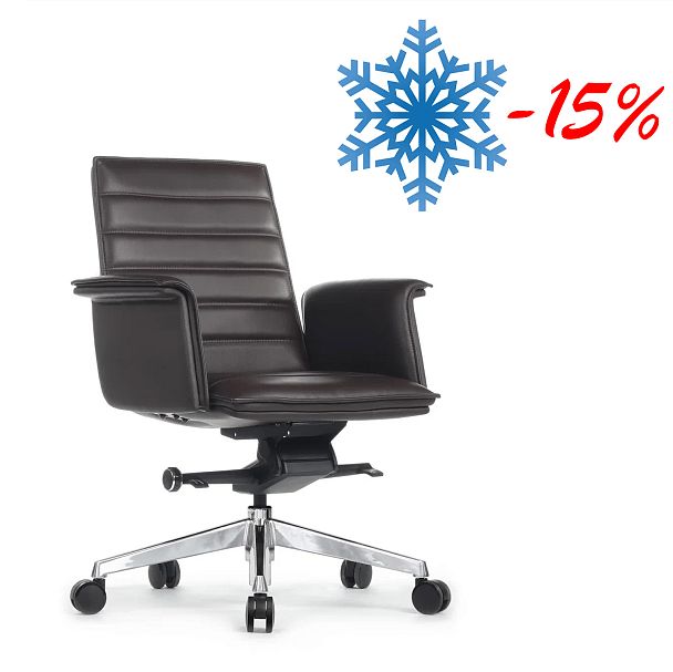 Кресло Rubens-M В1819-2 Тёмно-коричневый (3072) натуральная кожа 68*68*98-104 - Вид 3