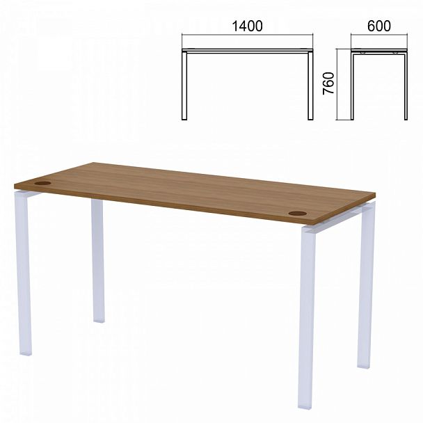 Столешница стола на металлокаркасе "Арго", 1400х600х760 мм, орех - Вид 1
