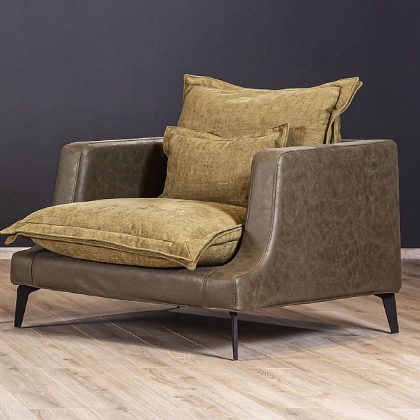 Rey кресло замша зеленый/серый - Вид 4