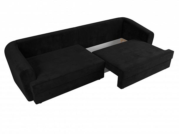 Прямой диван Милтон (полностью велюр черный) - Вид 6