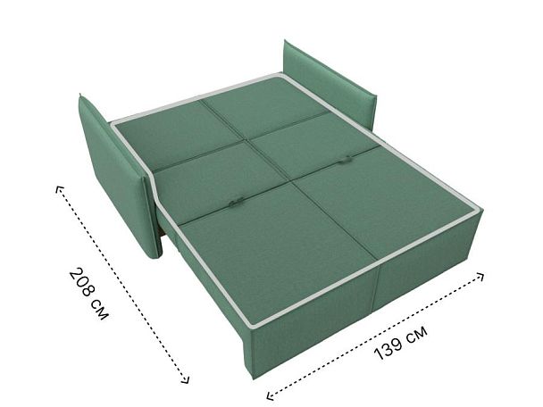 Диван прямой Либерти мини Рогожка зеленый - Вид 12
