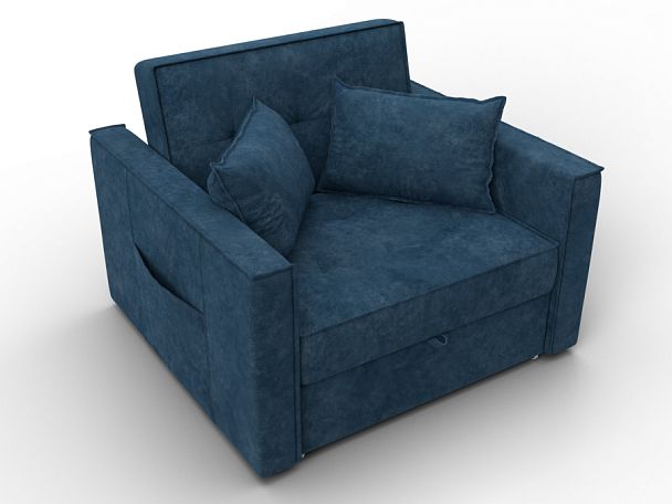 Кресло-кровать Лига-104 (80) Велюр синий - Вид 6