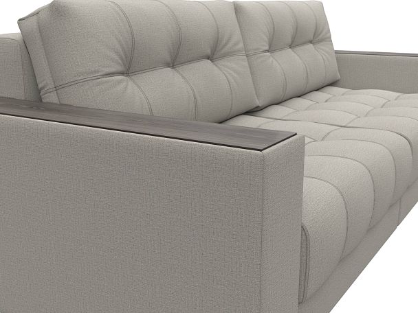 Диван прямой с декором Лига-049 НПБ Рогожка бежевый - Вид 4