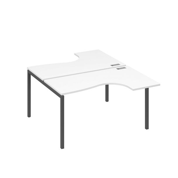 Станция каркас DUE столы (2х140) Классика A4 А4 Б2 181 БП белый премиум / металлокаркас антрацит - Вид 1