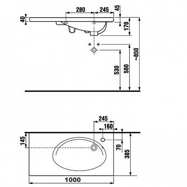 Раковина "TIGO 100" - Вид 2