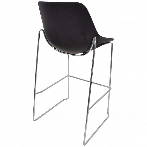 Стул Q5 барный c мягким сиденьем, черный - Вид 2