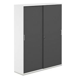 Шкаф-купе 5 ур. 1438х400х1833 / корпус: белый, топ/дно: белый, фасады: антрацит / Аллегро / Allegro - Фото предпросмотра
