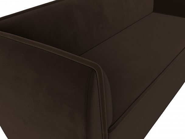 Прямой диван Бергамо 3-х местный (полностью микровельвет коричневый) - Вид 4