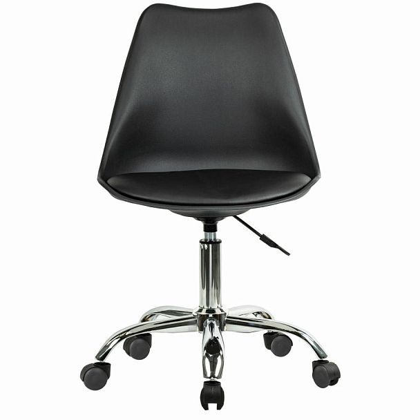 Кресло стул BRABIX "Eames MG-310 CH", хром, пластик черный, экокожа черная, 532925 - Вид 3