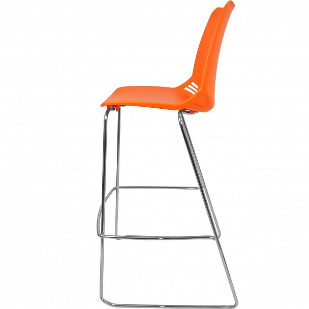 Стул Race (Пруток Барный) каркас Хром, оранжевый - Вид 2