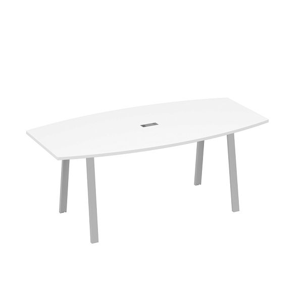 Стол для переговоров 200 на каркасе TRE A4 А4 Б3 113 БП белый премиум / металлокаркас серый - Вид 1