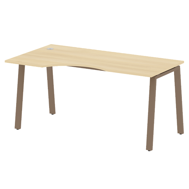 Metal System Стол криволинейный левый на А-образном м/к БА.СА-1 (L) Акация/Мокко металл 1600*900*750 - Вид 1
