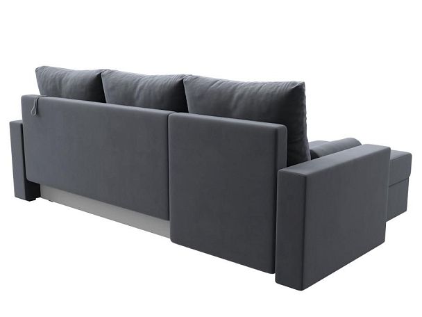 Диван угловой Верона Лайт угол левый (полностью велюр серый) - Вид 6