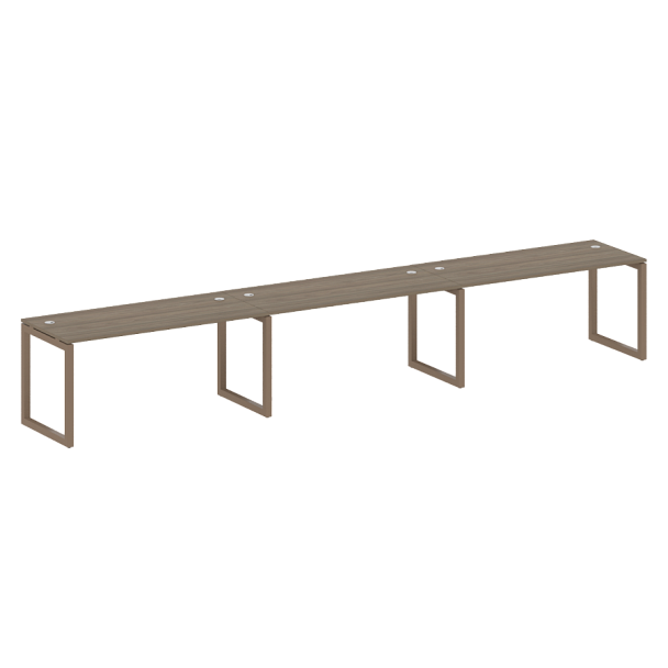 Metal System Quattro Р. ст. на 3 раб. места на О-образном м/к 50БО.СМ-3.4 Вяз/Мокко металл 4800*720*750 - Вид 1