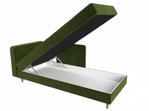 Кушетка Прайм левый (полностью микровельвет зеленый) - Вид 6