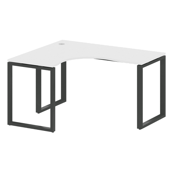 Metal System Стол криволинейный левый на О-образном м/к БО.СА-3 (L) Белый/Антрацит металл 1400*1200*750 - Вид 1