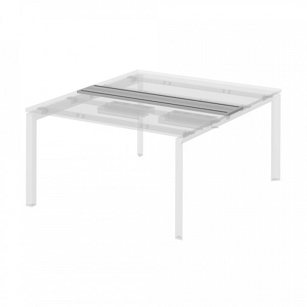 Двойной кабель-канал с щеткой и держателем "Тандем Премиум"  ПК-ТНП-ККЩ140/ДЖЭ4-В1-07 серый - Вид 1