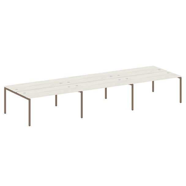 Metal System Quattro Р. ст. на 6 раб. места на П-образном м/к 40БП.СМ-6.4 Дуб наварра/Мокко металл 4800*1475*750 - Вид 1