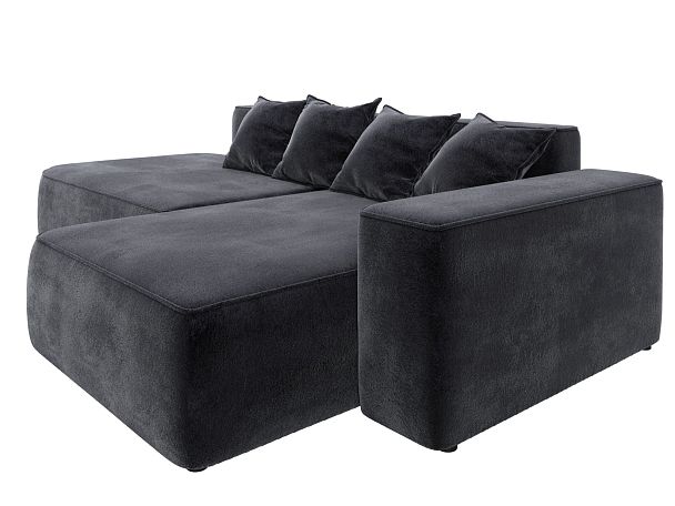 Диван угловой Лига-065 угол правый Велюр серый - Вид 3