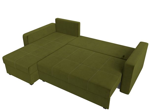 Диван угловой Ливерпуль Лайт левый угол Микровельвет зеленый - Вид 8