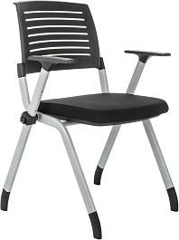 Стул Бюрократ X-Click черный на ножках металл серый - Фото предпросмотра