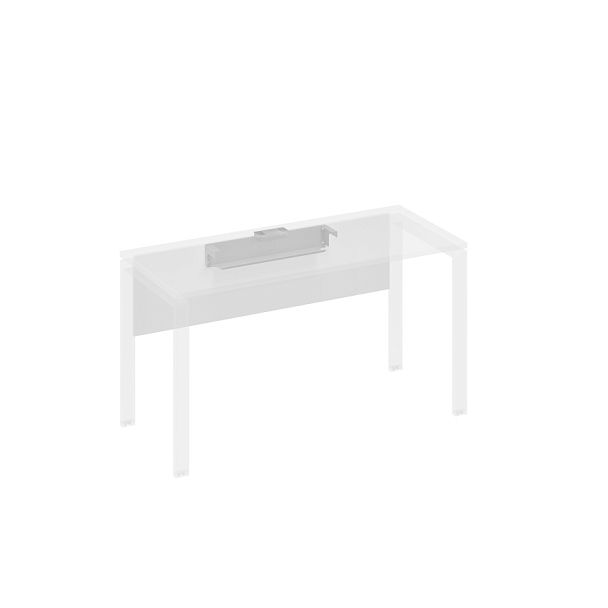 Экран стола 140 с кабель-каналом A4 А4 Б 842 БП белый премиум / металлокаркас серый - Вид 1